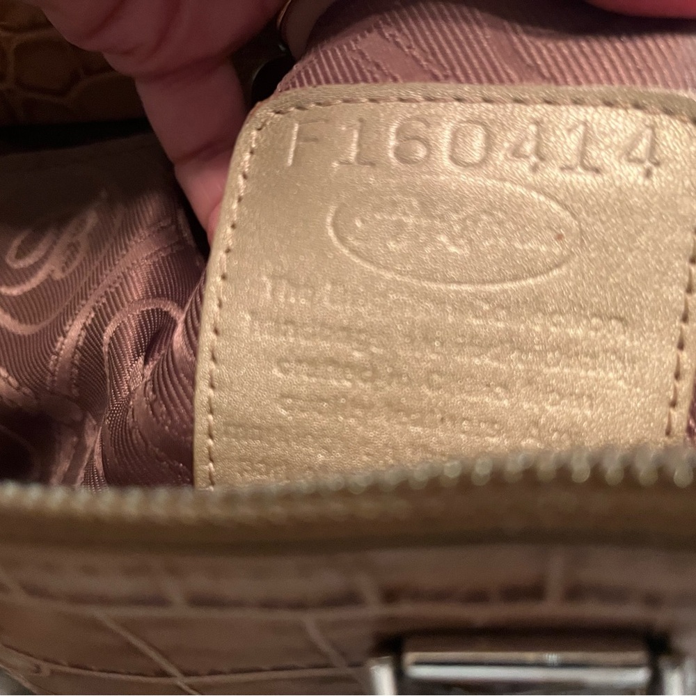 Brighton Crocodile Pattern Triple Compartment Bro… - image 9